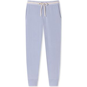 SCHIESSER Mix+Relax loungebroek lang, dames loungebroek lang biologisch katoen manchetten lila