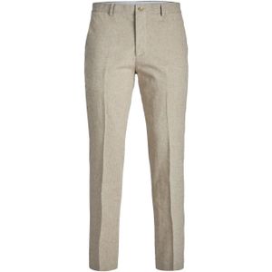 JACK & JONES Riviera Linen Trouser Fit slim fit, heren pantalon, beige -  Maat: 46