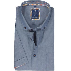 3 voor 99 | Redmond regular fit overhemd, korte mouw, Oxford, blauw