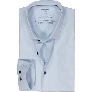 OLYMP 24/7 No. 6 Six super slim fit overhemd, structuur, lichtblauw