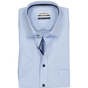 MARVELIS comfort fit overhemd, korte mouw, lichtblauw met wit geruit (contrast) 45