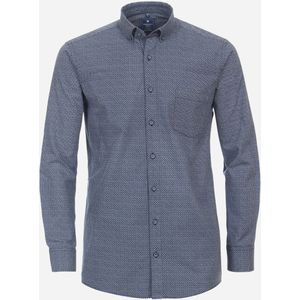 3 voor 99 | Redmond modern fit overhemd, popeline, blauw dessin 45/46