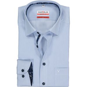 MARVELIS modern fit overhemd, lichtblauw met wit gestreept (contrast) 43