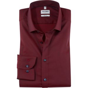 OLYMP Level 5 body fit overhemd, structuur, rood dessin