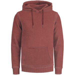 JACK & JONES Drew sweat hood regular fit, heren hoodie katoenmengsel met capuchon, warm oranje