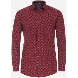 3 voor 99 | Redmond modern fit overhemd, popeline, rood dessin 37/38
