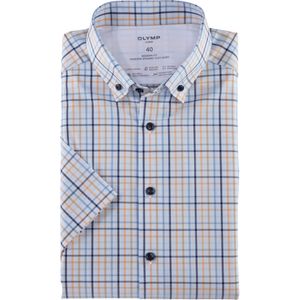 OLYMP - Luxor 24/7 - Overhemd - Mandarijngeel - Korte Mouw - Dynamic Flex