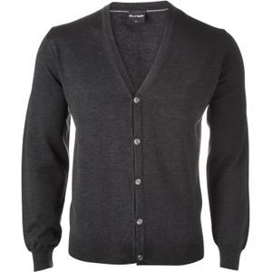 OLYMP modern fit vest wol, antraciet grijs -  Maat: L