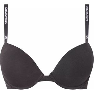 Calvin Klein dames 1996 push up plunge bra, beugel BH, zwart -  Maat: 80B