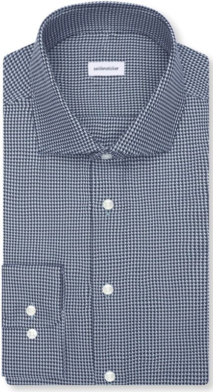 Seidensticker - 845273 - Chemise - Blauw - Man - Lange Mouwen - Coupe Droite