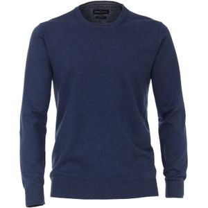 CASA MODA heren trui katoen, O-hals, jeansblauw