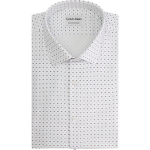 Calvin Klein slim fit overhemd, Stretch Collar Print Slim Shirt, wit dessin 39