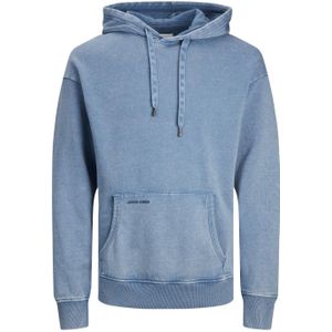 JACK & JONES Drew sweat hood regular fit, heren hoodie katoenmengsel met capuchon, middenblauw