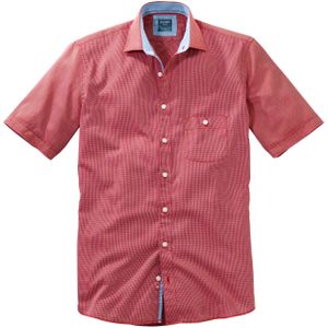OLYMP Casual modern fit overhemd, korte mouw, structuur, rood dessin 43/44