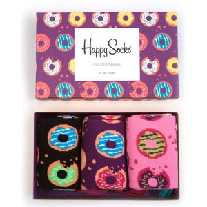 Happy Socks SMU Donut giftbox (3-pack), unisex sokken in cadeauverpakking