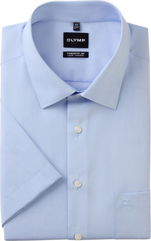 OLYMP - Luxor - Overhemd - Lichtblauw - Comfort Fit Big - Korte Mouw