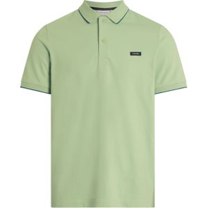 Calvin Klein Stretch Pique Tipping Slim Polo, heren poloshirt, lichtgroen -  Maat: XS