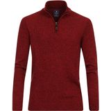 Redmond - Schipperstrui - Rood - Wol met Katoenmengsel - Opstaande Kraag