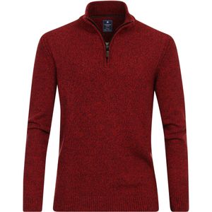 Redmond - Schipperstrui - Rood - Wol met Katoenmengsel - Opstaande Kraag
