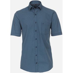 CASA MODA Sport comfort fit overhemd, korte mouw, popeline, blauw dessin 45/46