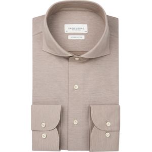 Profuomo slim fit heren overhemd, jersey, beige