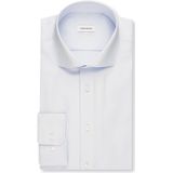 Seidensticker shaped fit overhemd, mouwlengte 7, structuur, blauw