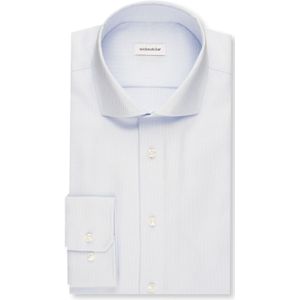 Seidensticker shaped fit overhemd, mouwlengte 7, structuur, blauw