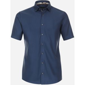 VENTI modern fit overhemd, korte mouw, twill, blauw