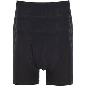 TEN CATE Basics men boxershorts (3-pack), heren boxers lang met gulp, zwart -  Maat: XXL