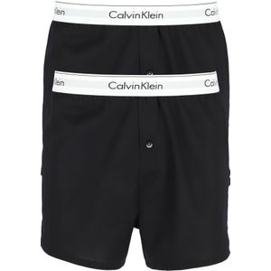 Calvin Klein Modern Cotton Slim Fit Boxer (2-pack), wijde boxers katoen, zwart -  Maat: S