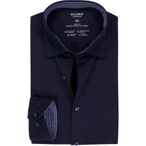 OLYMP - 24/7 Level 5 - Body Fit Overhemd - Marine Blauw - Tricot