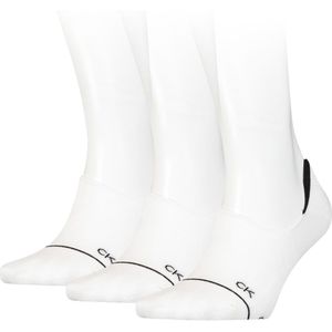 Calvin Klein Footie High Cut Athleisure (3-pack), dames onzichtbare sokken, wit -  Maat: One size