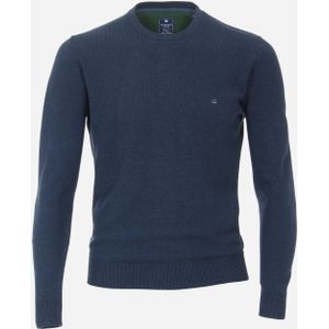 Redmond heren trui katoen, O-hals, blauw (middeldik) -  Maat: 3XL