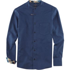 OLYMP Casual regular fit overhemd, structuur, marineblauw geruit 39/40