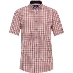 3 voor 99 | Redmond comfort fit overhemd, korte mouw, popeline, rood geruit