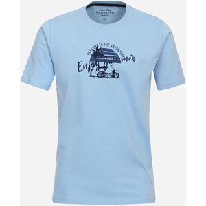 Redmond regular fit T-shirt, korte mouw O-hals, blauw (met print)