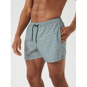 Bjorn Borg Print Swim Shorts, heren zwembroek, grijsgroen met wit