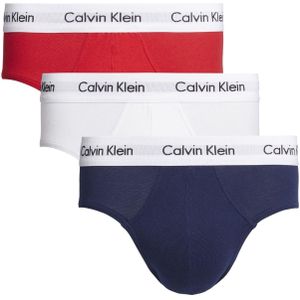 Calvin Klein Hipster Briefs (3-pack), heren slips, rood, wit, blauw -  Maat: M