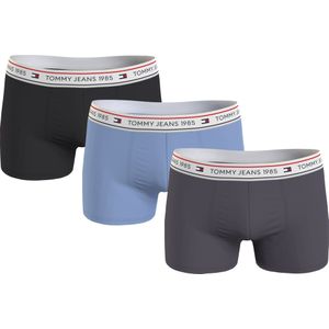 Tommy Hilfiger trunk (3-pack), heren boxers normale lengte, zwart, grijs, lichtblauw -  Maat: XL