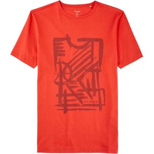 OLYMP Casual modern fit T-shirt, rood -  Maat: XL