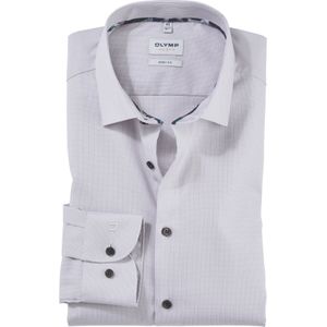 OLYMP Level 5 body fit overhemd, structuur, taupe