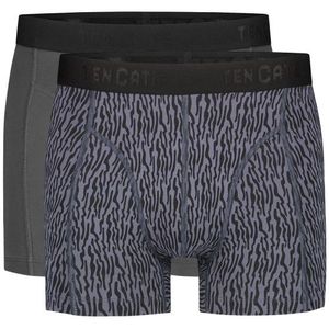 TEN CATE Basics men shorts (2-pack), heren boxers normale lengte, grijs en grijs dessin -  Maat: M