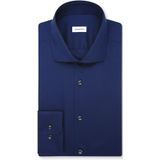 Seidensticker - Businessoverhemd - Donkerblauw - Slim 1/1 Kentkraag - Lange Mouwen