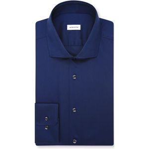 Seidensticker - Businessoverhemd - Donkerblauw - Slim 1/1 Kentkraag - Lange Mouwen