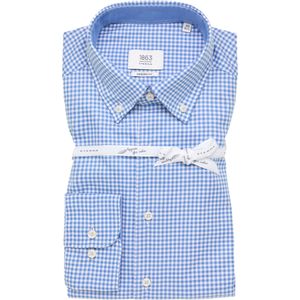 ETERNA modern fit overhemd overhemd, twill, lichtblauw geruit 39