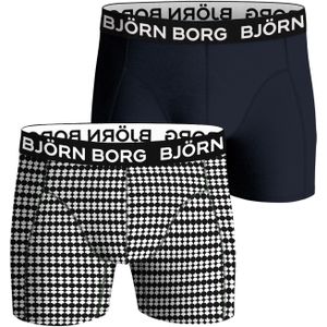 Bjorn Borg Bamboo Cotton Blend boxers, heren boxers normale lengte (2-pack), navy blauw, print