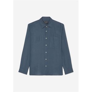 Marc O'Polo regular fit heren overhemd, structuur, jeansblauw 35/36