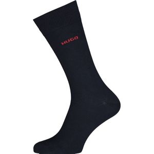 HUGO logo sokken (2-pack), herensokken katoen, donkerblauw -  Maat: 39-42