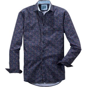 OLYMP Casual modern fit overhemd, twill, marineblauw dessin 39/40