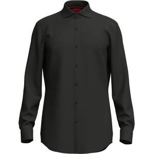 HUGO Kason slim fit overhemd, twill, zwart 37
